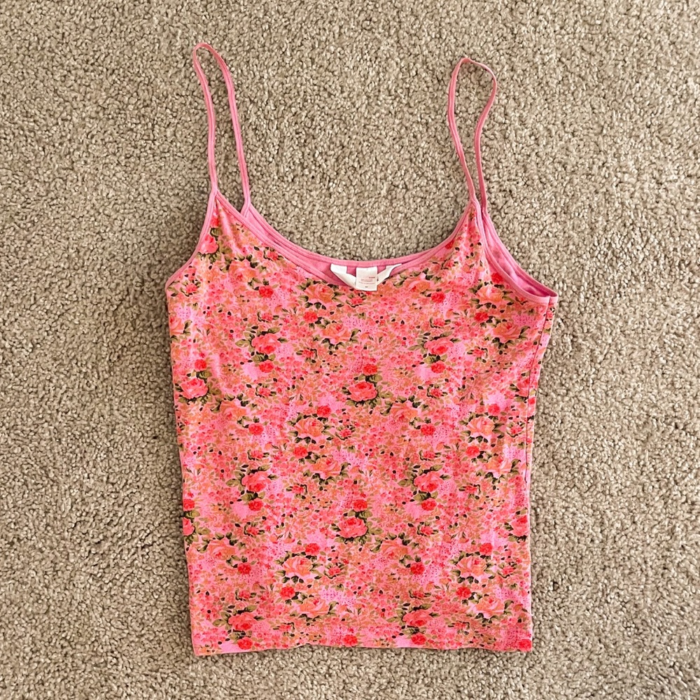 Pink Flower Tank Top